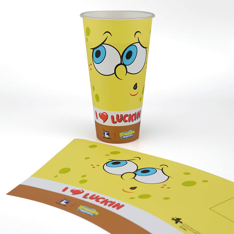 PP spuitgieten drankbeker met volledige print